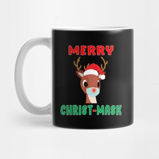 Merry Christmask Rudolph Red Nose Mask Reindeer. Mug